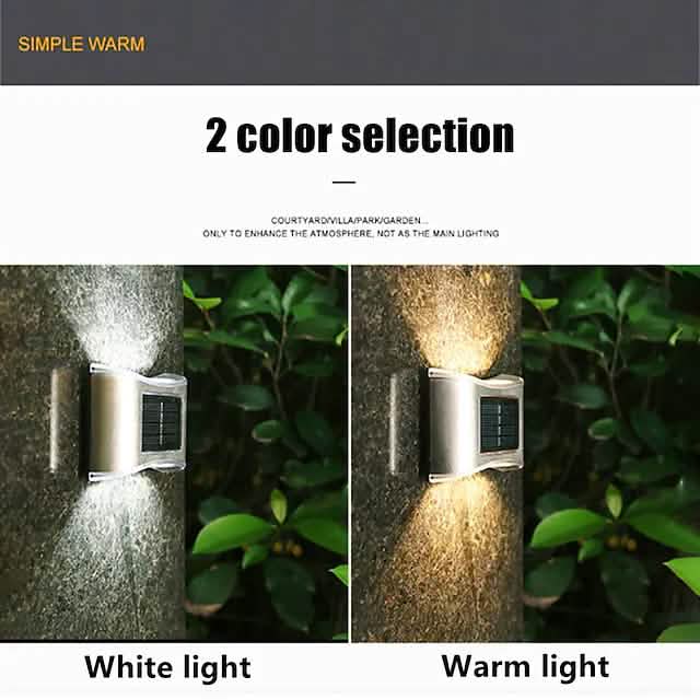 4-Piece: Solar Outdoor 6 LED Waterproof Wall Lights