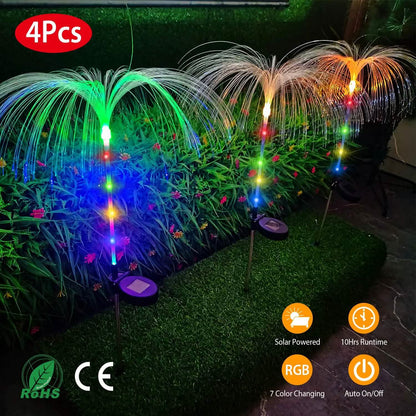 4-Piece: Solar Powered Jellyfish Lights