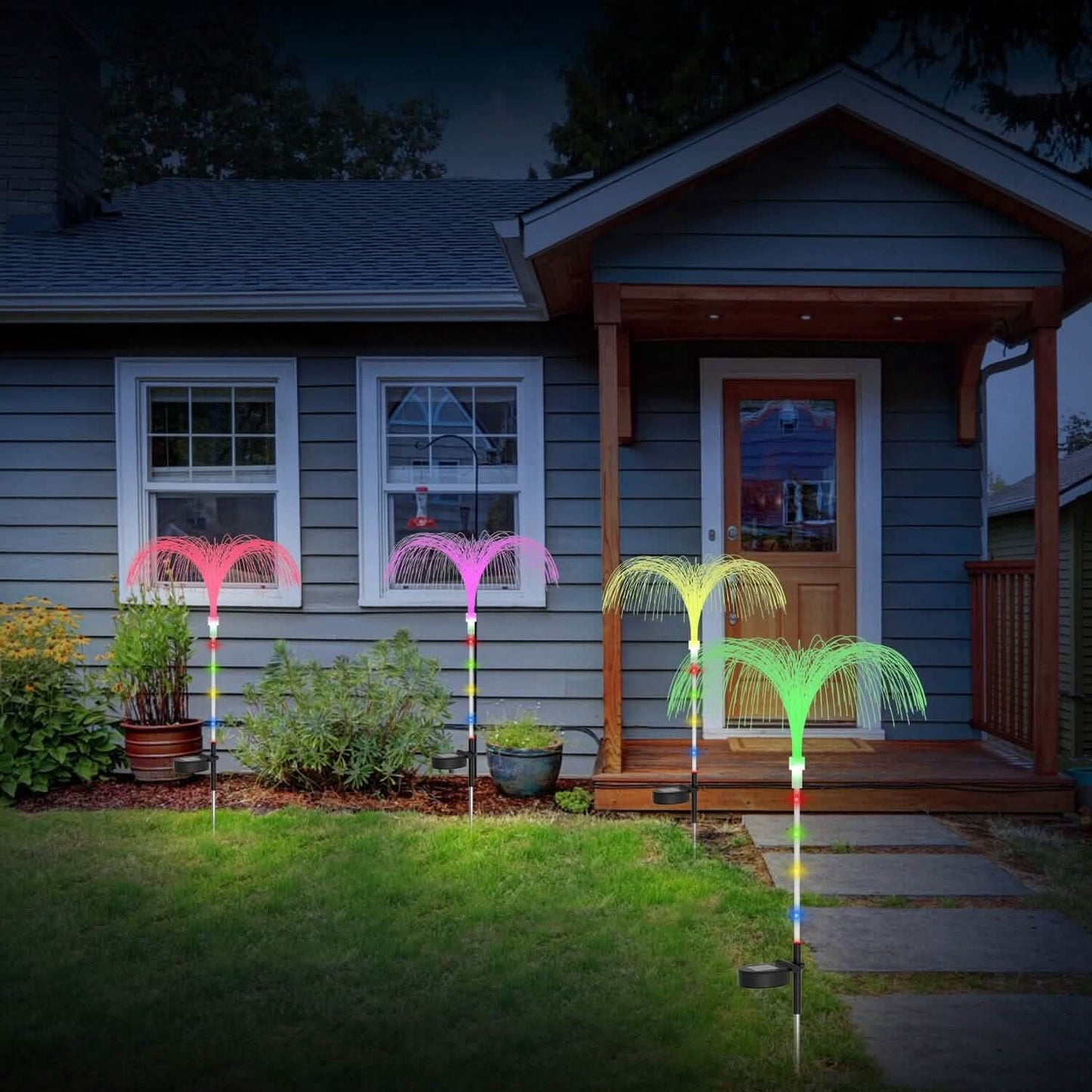 4-Piece: Solar Powered Jellyfish Lights