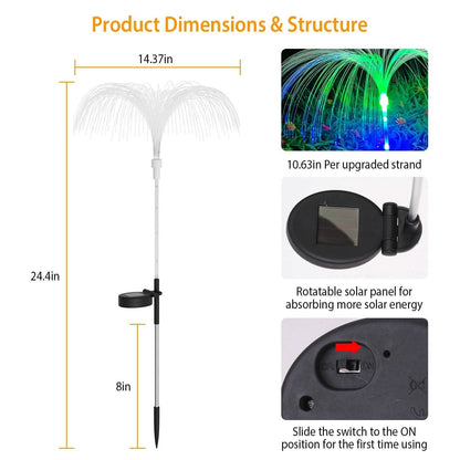 4-Piece: Solar Powered Jellyfish Lights