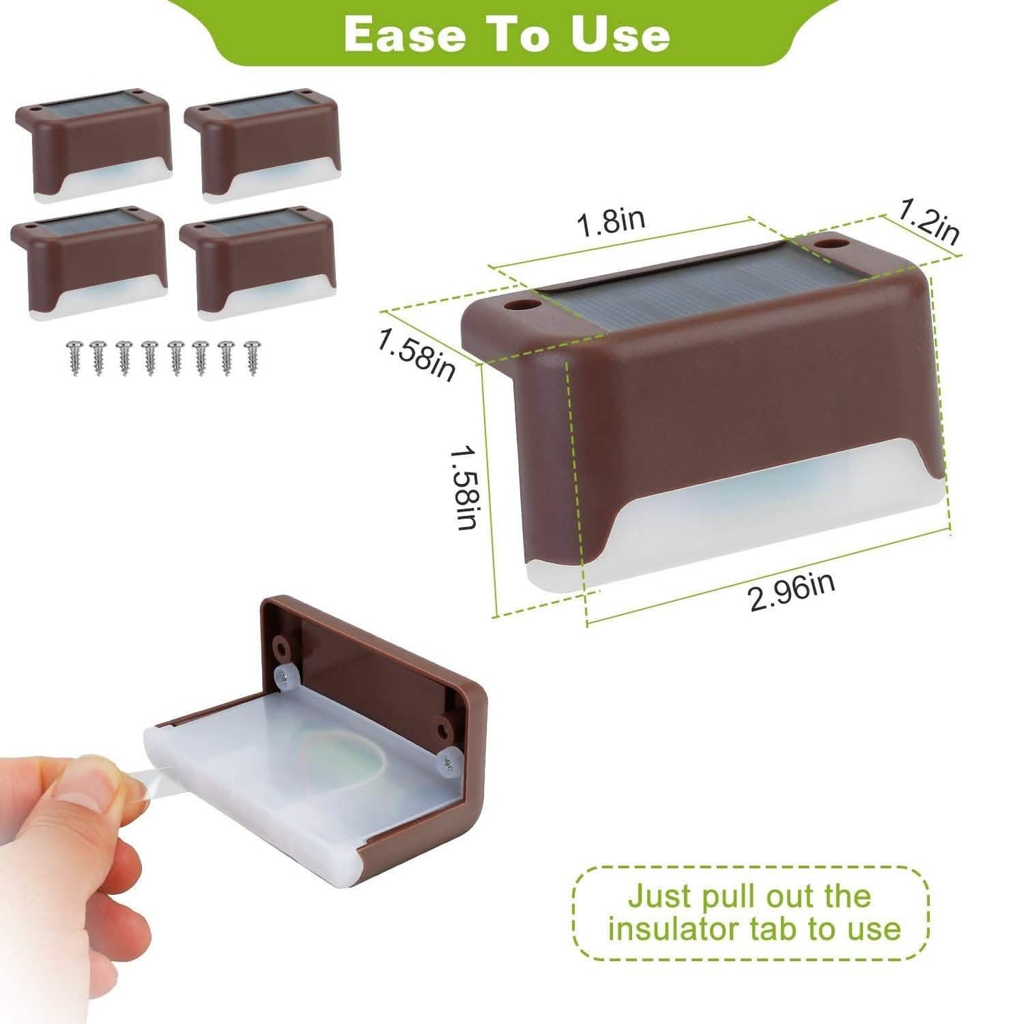 4-Piece: Solar Powered LED Step Lights