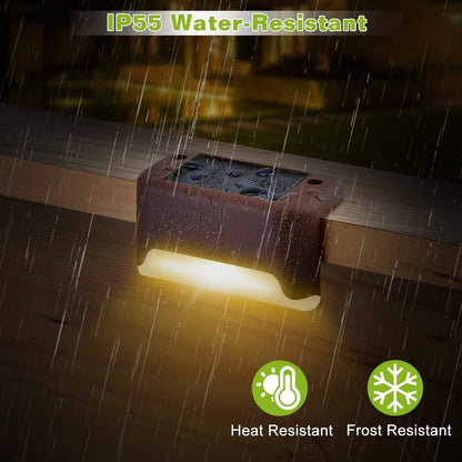 4-Piece: Solar Powered LED Step Lights