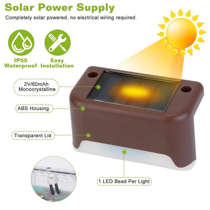 4-Piece: Solar Powered LED Step Lights