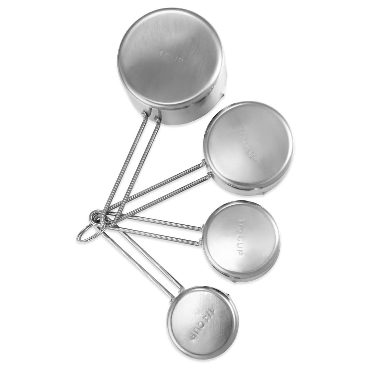 4-Piece: Stainless Steel Measuring Cups Stackable Kitchen Spoons Set