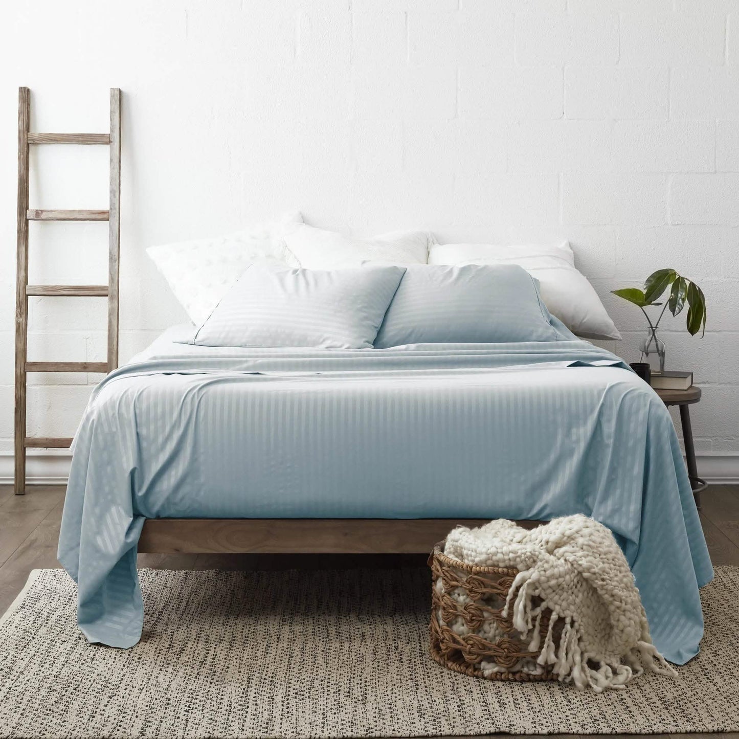 4-Piece Striped Embossed Sheet Set