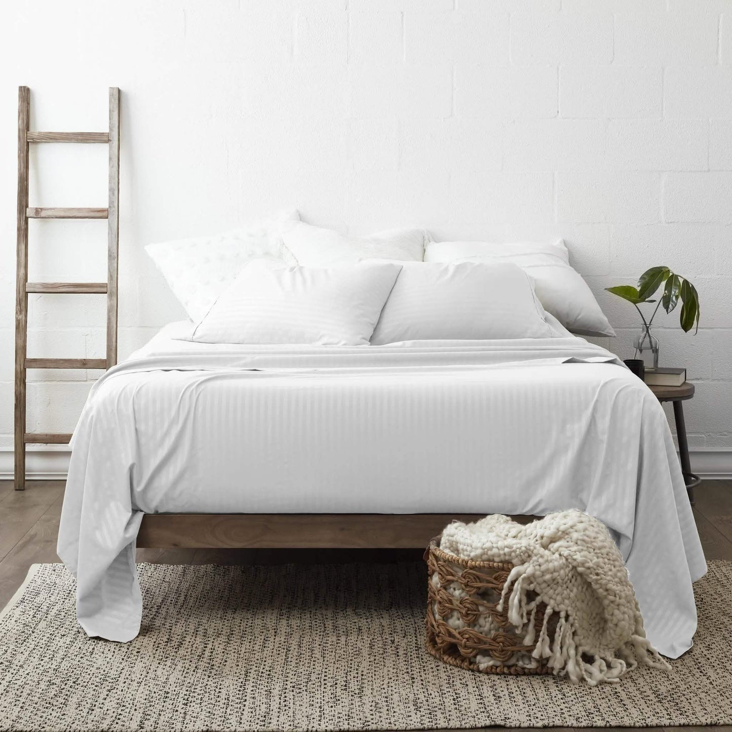 4-Piece Striped Embossed Sheet Set