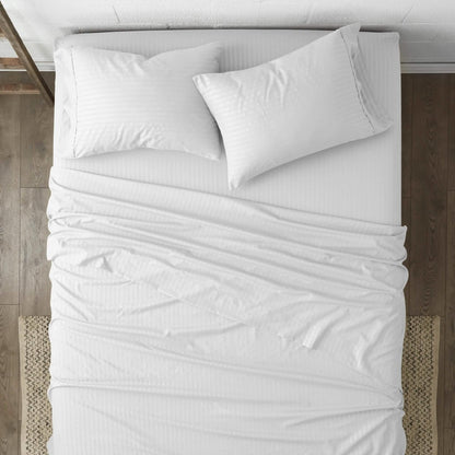 4-Piece Striped Embossed Sheet Set