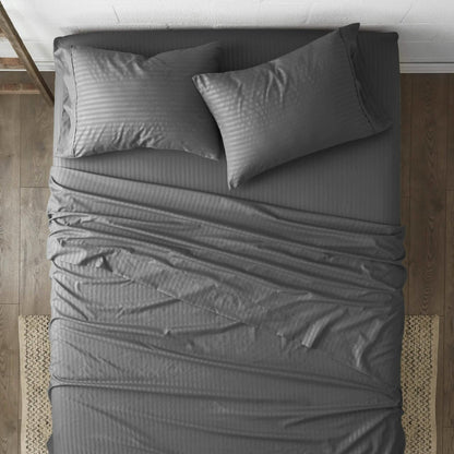 4-Piece Striped Embossed Sheet Set