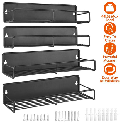 4-Piece: Strong Magnetic Spice Rack Organizer