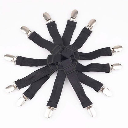 4-Piece: Triangle Bed Sheet Holder Fastener Grippers Clips Suspender Strap