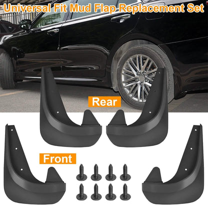 4-Piece: Universal Fit Car Mudguard Flaps