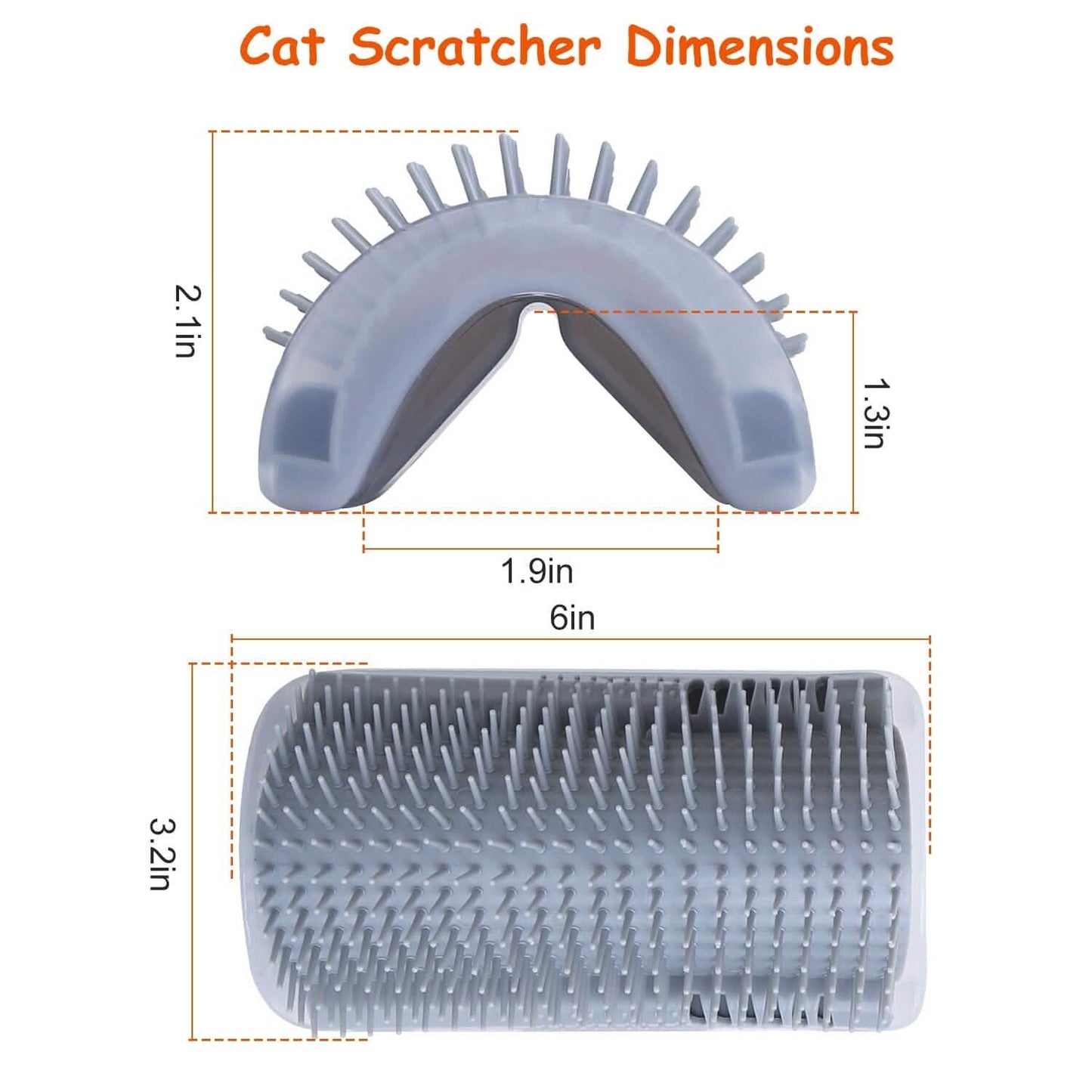 4-Pieces: Cat Self Groomer Soft Silicone Wall Corner Scratcher