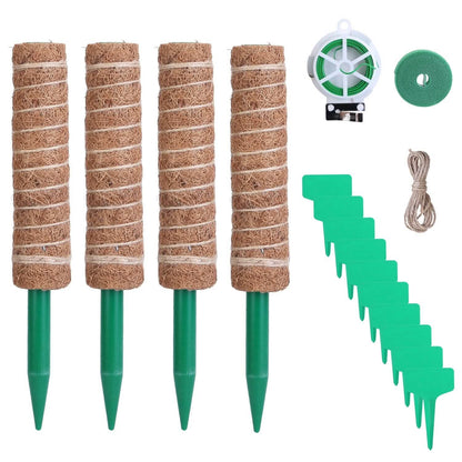 4-Pieces: Coco Coir Extendable Moss Pole for Climbing Plants