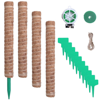 4-Pieces: Coco Coir Extendable Moss Pole for Climbing Plants