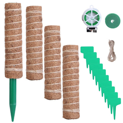 4-Pieces: Coco Coir Extendable Moss Pole for Climbing Plants