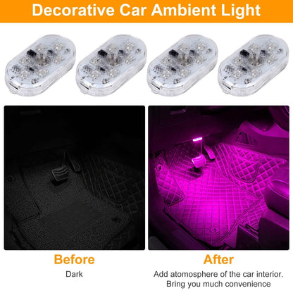 4-Pieces: Cordless Car Interior Light USB Rechargeable