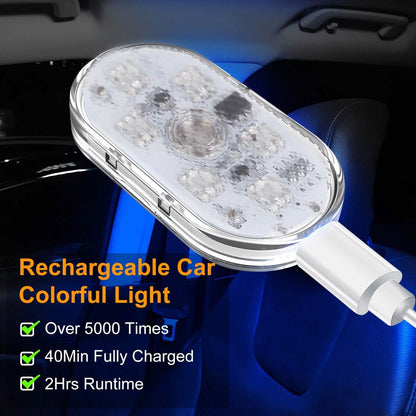 4-Pieces: Cordless Car Interior Light USB Rechargeable