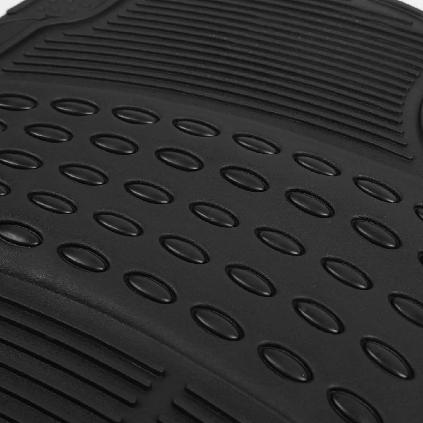 4-Pieces: Heavy Duty PVC Rubber Automotive Floor Mats with Trimmable Design