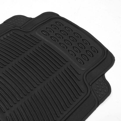 4-Pieces: Heavy Duty PVC Rubber Automotive Floor Mats with Trimmable Design