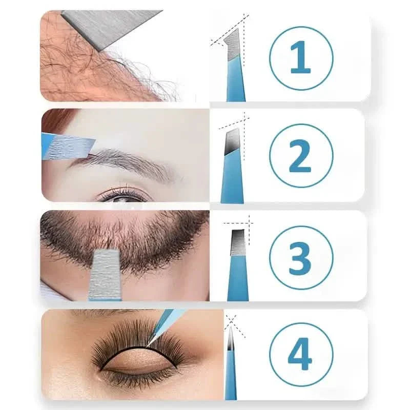 4-Pieces: High-Quality Eyebrow Tweezer