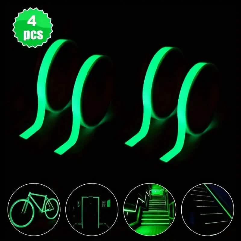 4-Pieces: Luminous Fluorescent Adhesive Tapes