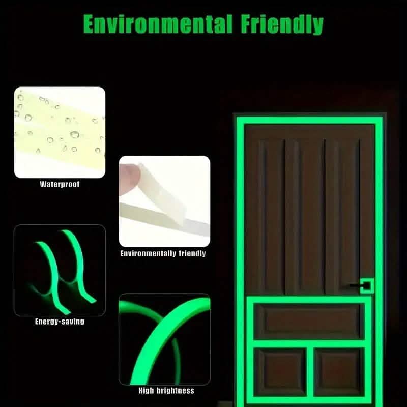 4-Pieces: Luminous Fluorescent Adhesive Tapes