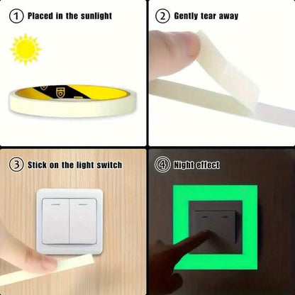 4-Pieces: Luminous Fluorescent Adhesive Tapes