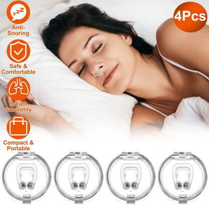 4-Pieces: Magnetic Nose Clip Anti Snoring Device