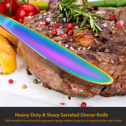 4-Pieces Set: Flatware Stainless Steel Silverware Cutlery Kitchen Set