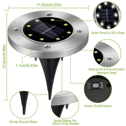 4-Pieces: Solar Powered Ground Light