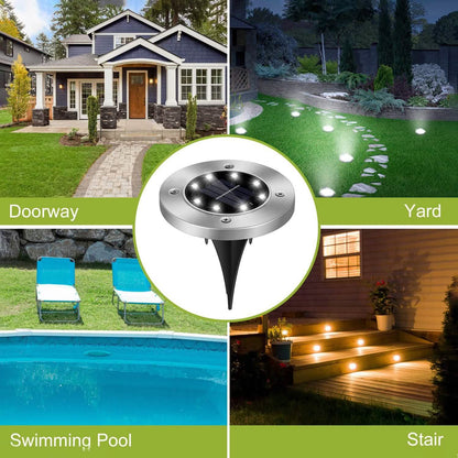 4-Pieces: Solar Powered Ground Light