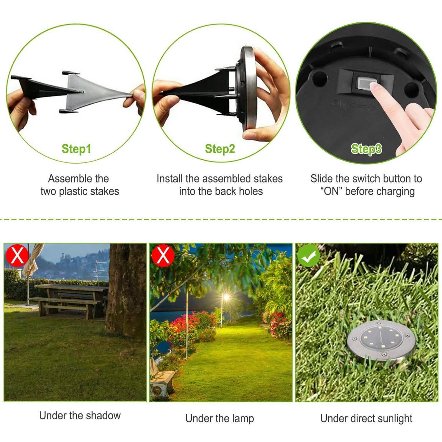 4-Pieces: Solar Powered Ground Light