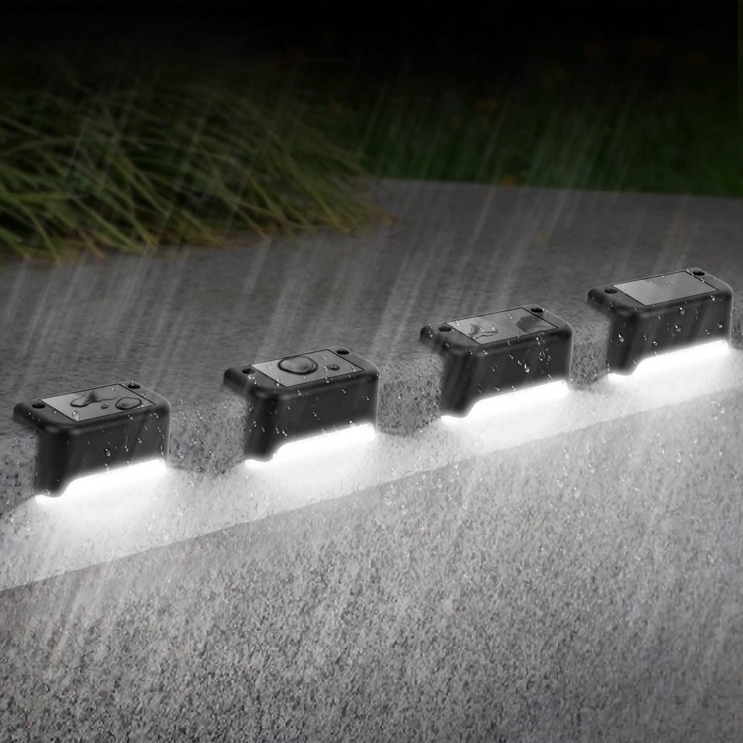 4-Pieces: Solar Powered LED Step Lights