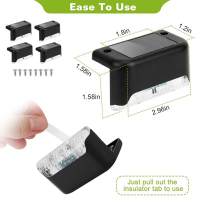 4-Pieces: Solar Powered LED Step Lights