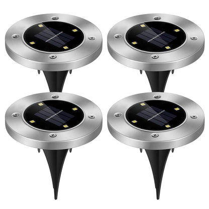 4-Pieces: Solar Waterproof Ground Light