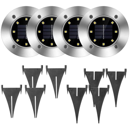 4-Pieces: Solar Waterproof Ground Light