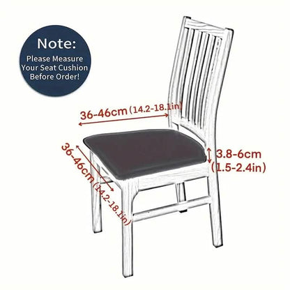 4-Pieces: Solid Color Brushed High Elastic Chair Cover