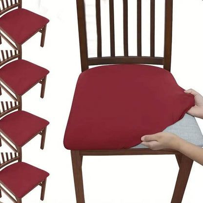 4-Pieces: Solid Color Brushed High Elastic Chair Cover