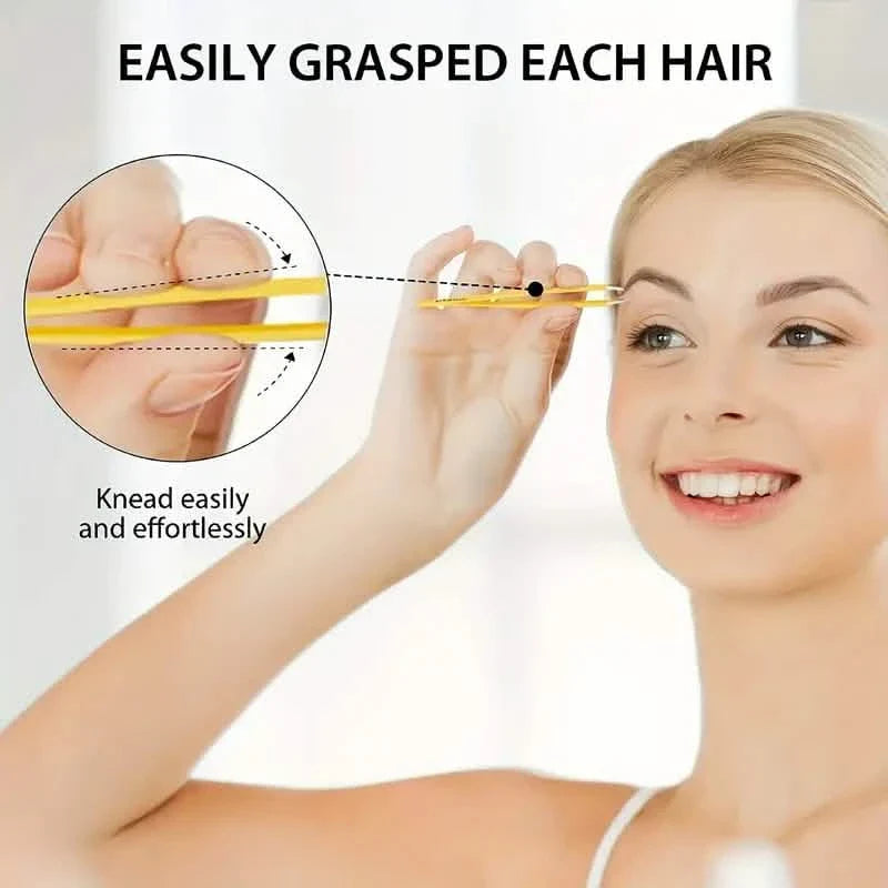 4-Pieces: Tweezers For Eyebrows, Straight, Slant, Angled and Pointy Tip