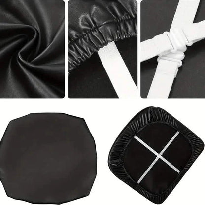 4-Pieces: Waterproof Removable Upholstered Leather Dining Chair Slipcovers