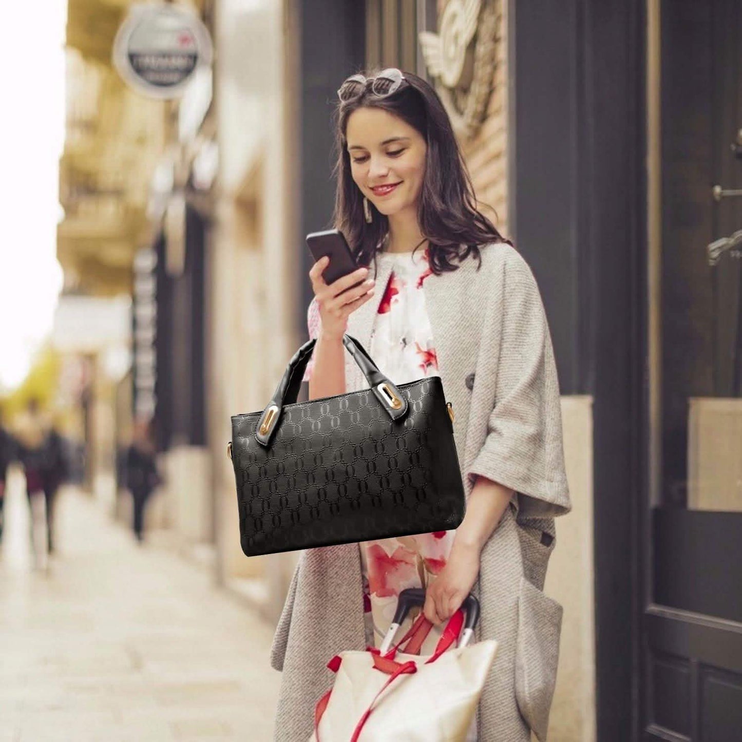 4-Pieces: Women Leather Handbag