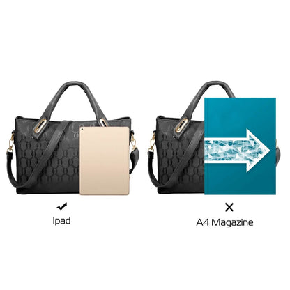4-Pieces: Women Leather Handbag