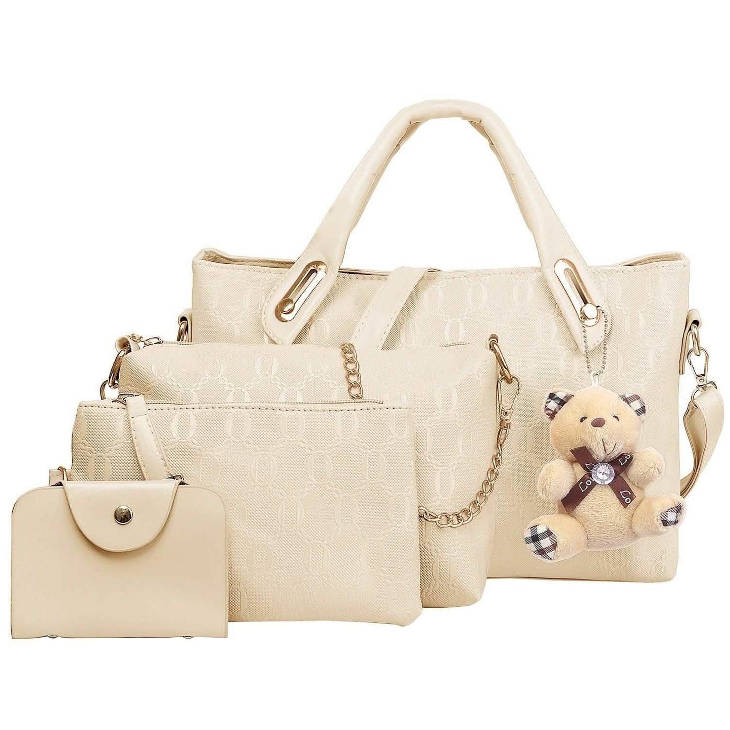 4-Pieces: Women Leather Handbag