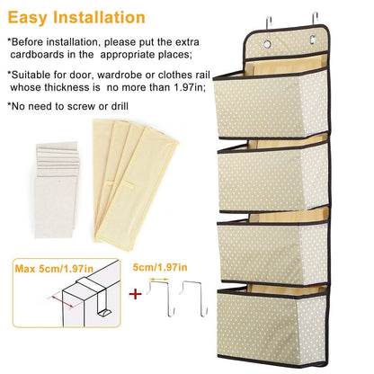 4-Pockets Wall Mount Closet Storage Organizer