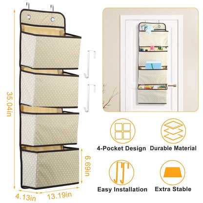 4-Pockets Wall Mount Closet Storage Organizer