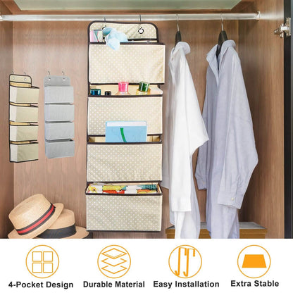 4-Pockets Wall Mount Closet Storage Organizer