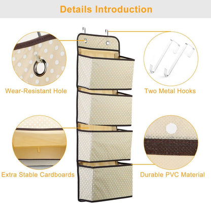 4-Pockets Wall Mount Closet Storage Organizer