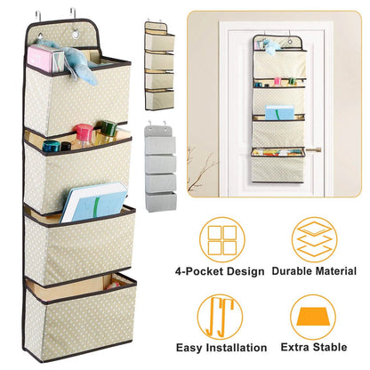 4-Pockets Wall Mount Closet Storage Organizer