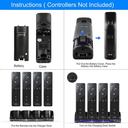 4 Remotes Charging Dock