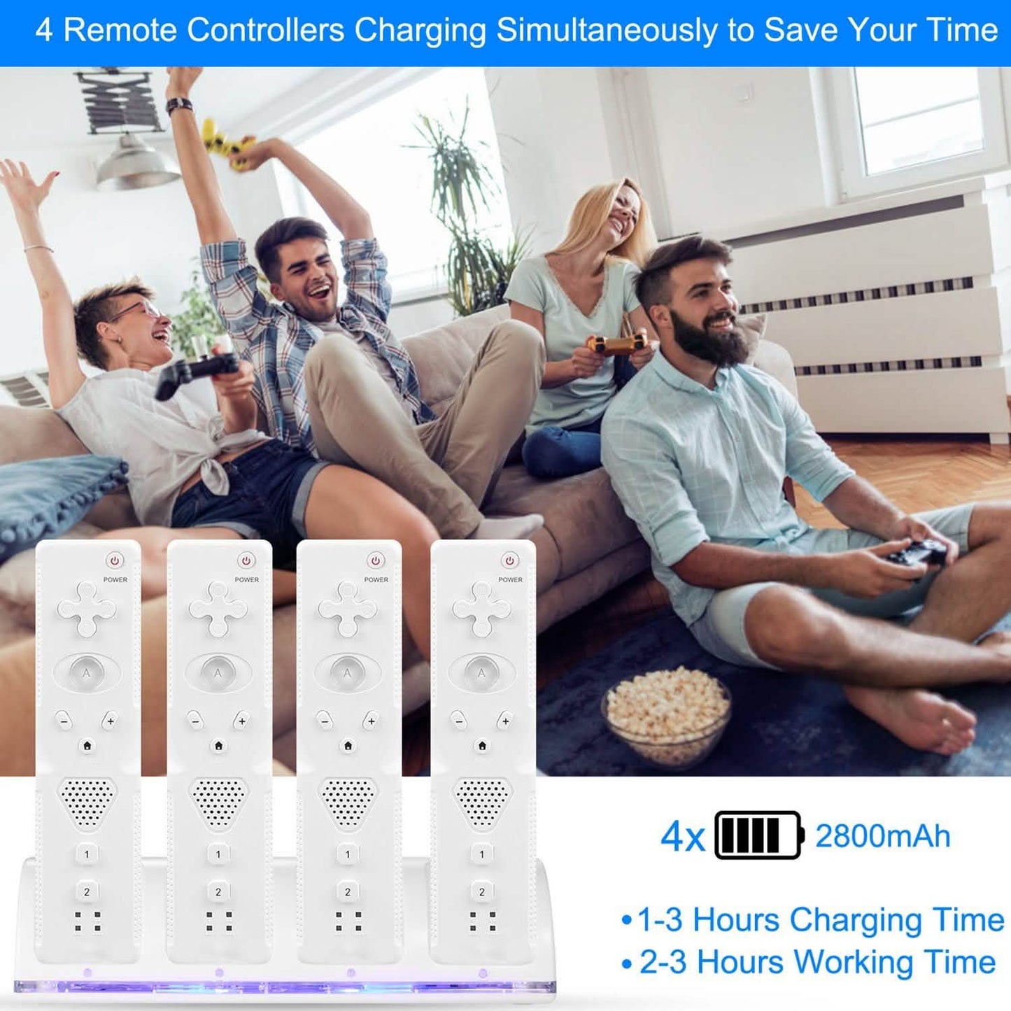 4 Remotes Charging Dock